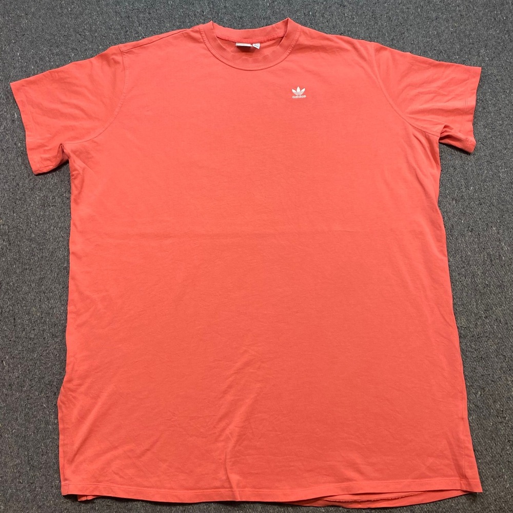 Adidas Originals TShirt Sz 4X Mens Coral Orange Streetwear Big Trefoil Logo 9026
